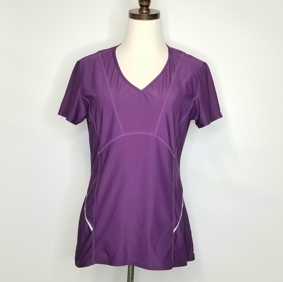 Athleta Tops - Athleta Women's Athleisure V-neck Purple  Active Sporty T-shirt, M
